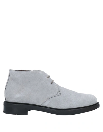 Santoni Ankle Boots In Light Grey