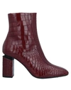 Vic Matie Ankle Boots In Brick Red
