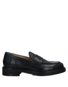 Doucal's Leather Penny Loafers In Black