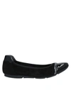 Hogan Woman Ballet Flats Black Size 5.5 Soft Leather In Black