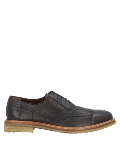 A.testoni Lace-up Shoes In Dark Brown