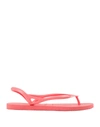 Havaianas Toe Strap Sandals In Red