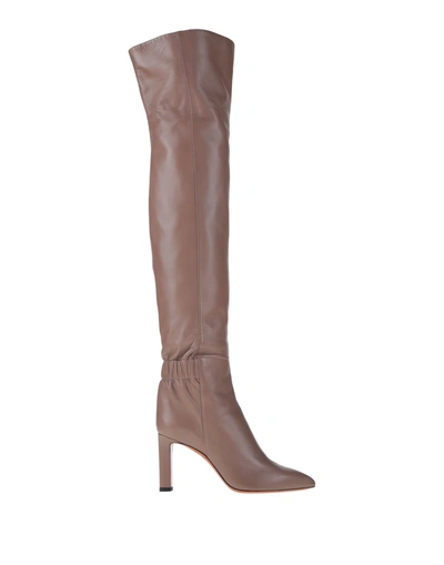 Santoni Knee Boots In Light Brown