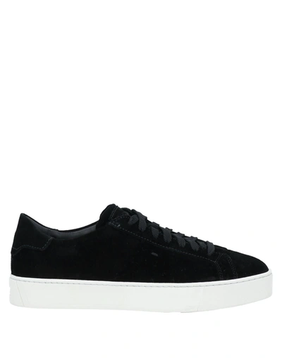 Santoni Man Sneakers Black Size 6.5 Leather
