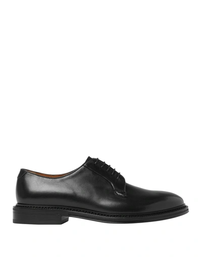 Mr P Lucien Leather Derby Shoes In Black