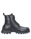Dsquared2 Leather Ankle Lace-up Boots In Black