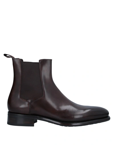 Santoni Ankle Boots In Dark Brown
