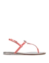 Marc Cain Toe Strap Sandals In Red