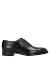 Santoni Man Lace-up Shoes Black Size 5.5 Soft Leather In Black
