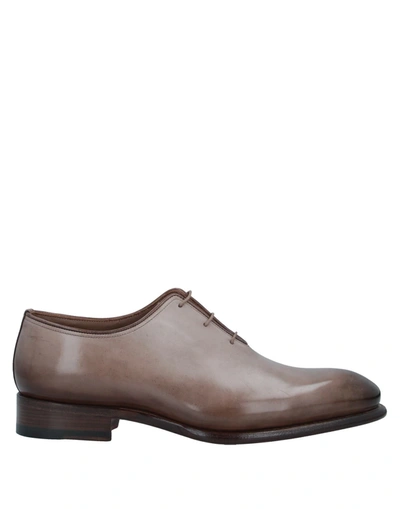 Santoni Lace-up Shoes In Khaki