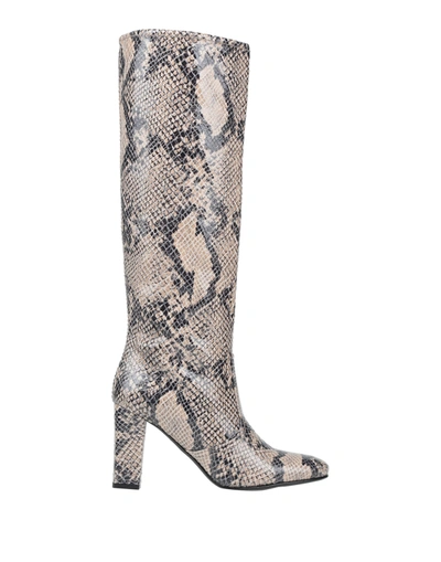 Trussardi Jeans Knee Boots In Beige