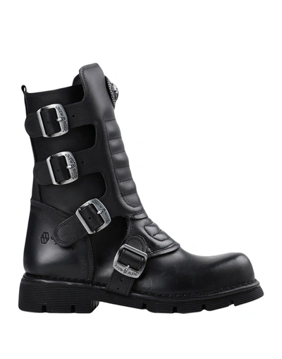 New Rock Ankle Boots In Black