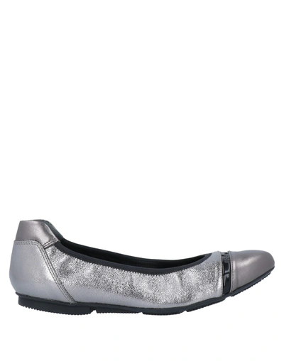 Hogan Ballet Flats In Gunmetal