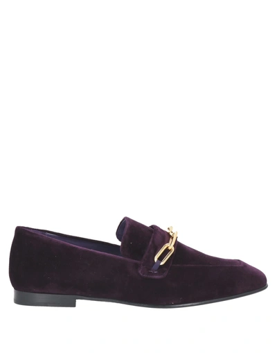 Burberry Loafers In Purple