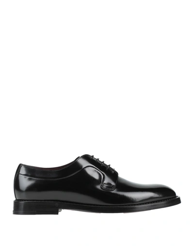 Dolce & Gabbana Brushed Leather Derby Shoes In Black