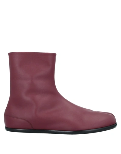 Maison Margiela Ankle Boots In Maroon