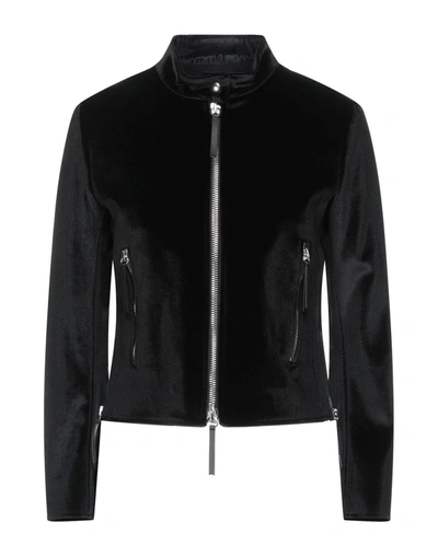 GIUSEPPE ZANOTTI GIUSEPPE ZANOTTI WOMAN JACKET BLACK SIZE L POLYESTER, COTTON, POLYURETHANE,16026539UQ 5