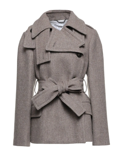 Stella Mccartney Coats In Khaki