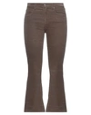 People (+)  Woman Pants Dark Brown Size 25 Cotton, Viscose, Elastane