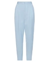 Red Valentino Pleated Cotton And Wool-blend Twill Tapered Pants In Sky Blue
