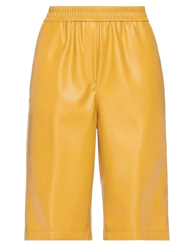 Beatrice B Beatrice .b Woman Shorts & Bermuda Shorts Ocher Size 4 Polyurethane, Polyester In Yellow