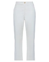 Manila Grace Woman Pants White Size 8 Cotton, Elastane