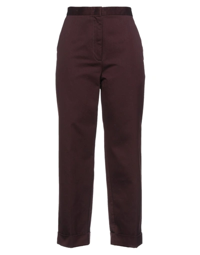 Pence Woman Pants Burgundy Size 8 Cotton In Red