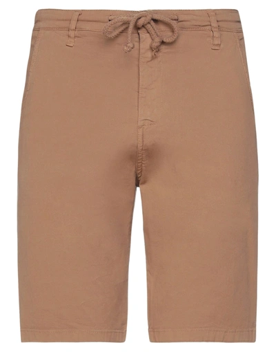 Alpha Studio Man Shorts & Bermuda Shorts Camel Size 28 Cotton, Elastane In Beige