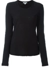 James Perse Round Neck Longsleeved T-shirt In Black
