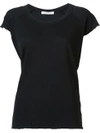 Nili Lotan Silk Short Sleeve T-shirt In Washed Black