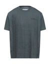 Telfar Pleated Logo Cotton T-shirt In Lead