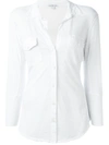 James Perse Sheer Slub Side Panel Shirt In White In White