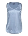 BRUNELLO CUCINELLI BRUNELLO CUCINELLI WOMAN TOP PASTEL BLUE SIZE XL SILK, ELASTANE,12361225QR 4