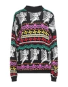 Msgm Intarsia Wool Jumper In Black