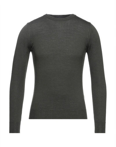 Vneck Sweaters In Military Green