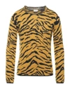 Saint Laurent Zebra Intarsia Jumper In Ocher