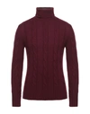 Grey Daniele Alessandrini Turtlenecks In Maroon