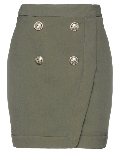 Balmain Mini Skirts In Military Green