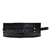 Plik Double Wide Corset Leather Belt-black In Leather