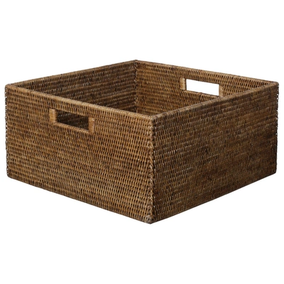 Oka Medium Rattan Delta Storage Box - Brown In Brownrattan