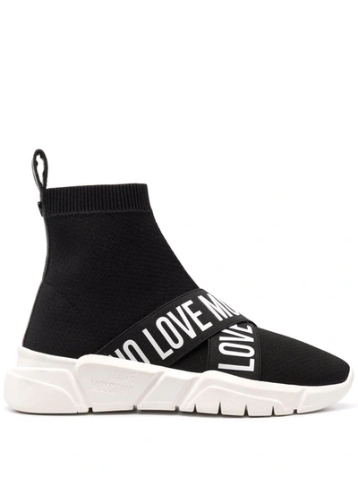 Love Moschino Sock-style Sneakers In Black