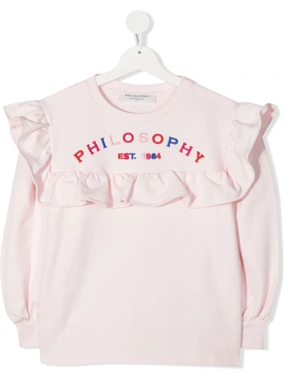 Philosophy Di Lorenzo Serafini Teen Ruffled-trim Jumper In Pink