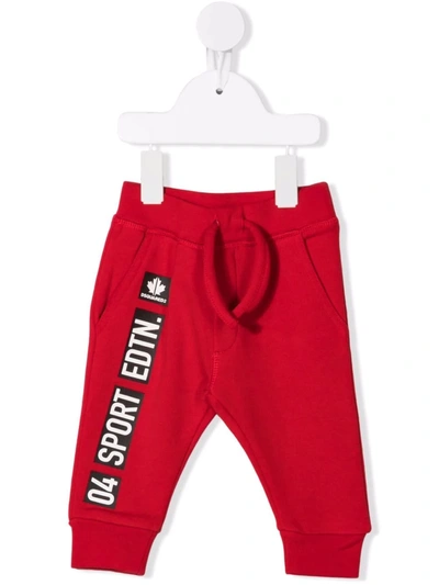 Dsquared2 Babies' Logo-print Track Trousers In Rosso