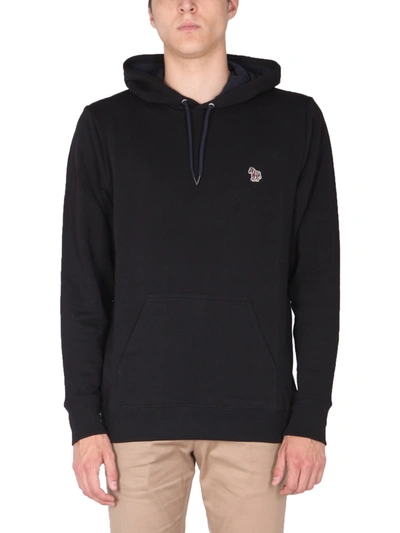 Ps By Paul Smith Ps Paul Smith Hoodie With Zebra Logo Patch In Black