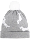 THOM BROWNE POMPOM-DETAIL HECTOR BEANIE