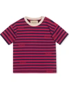 GUCCI LOGO-PRINT STRIPED PATTERN T-SHIRT