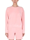 Alexander Wang T Crystal-embellished Cotton-blend Velour Sweatshirt In Rosa