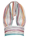 Missoni Halter Neck Knit Crop Top In Multi