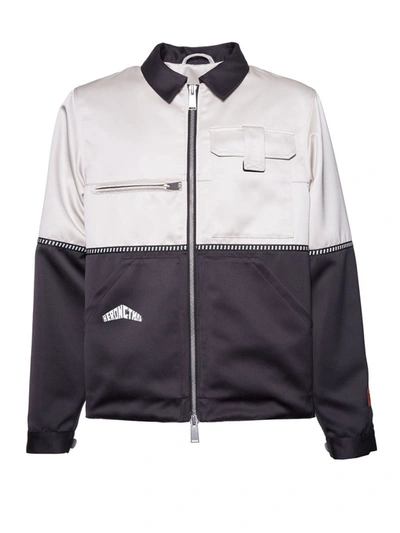Heron Preston Mikado Workwear Tech Bomber Jacket In White