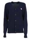 ACNE STUDIOS FACE CARDIGAN, NAVY,808DD26A-BACA-CD41-5793-13E59E2E0C51